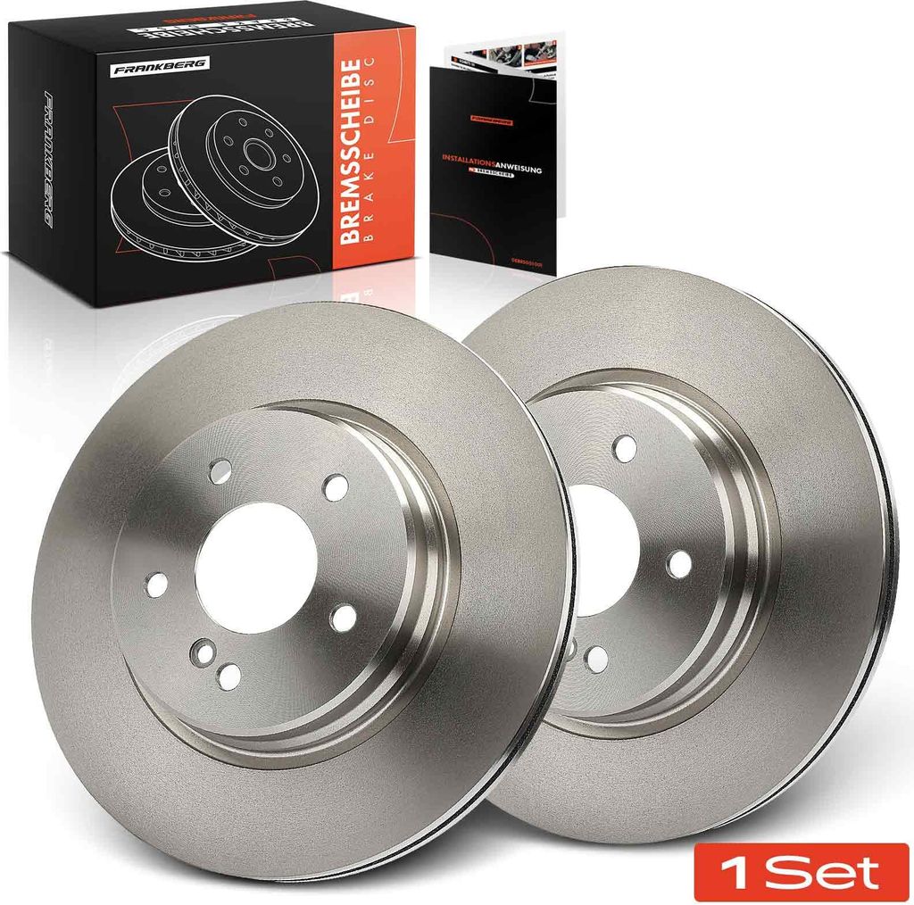 Frankberg 2x Bremsscheiben Hinterachse für Mercedes-Benz W202 W203 CL203 S202 S203 C208 C209 A208 1997-2011