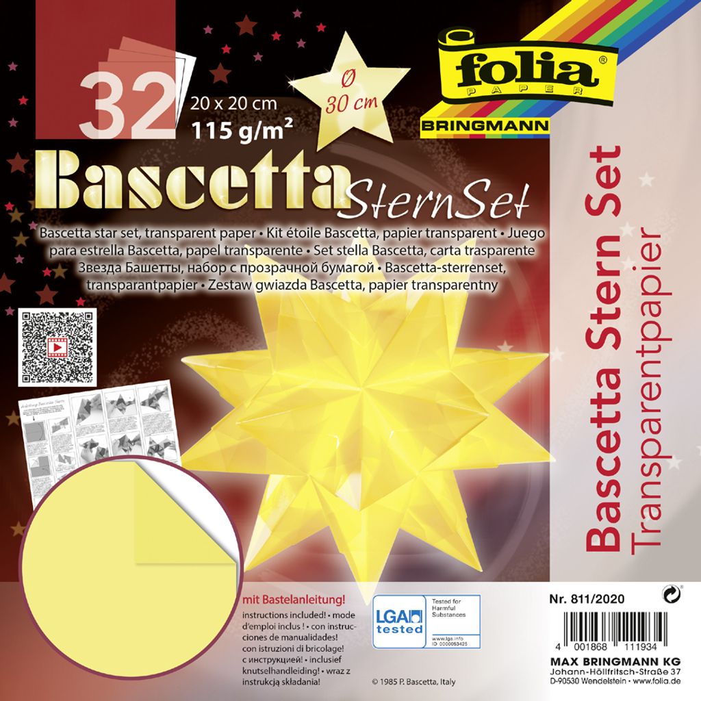 folia 811/2020 folia Faltblätter Bascetta-Stern, 200 x 200, Zdjęcie produktu 