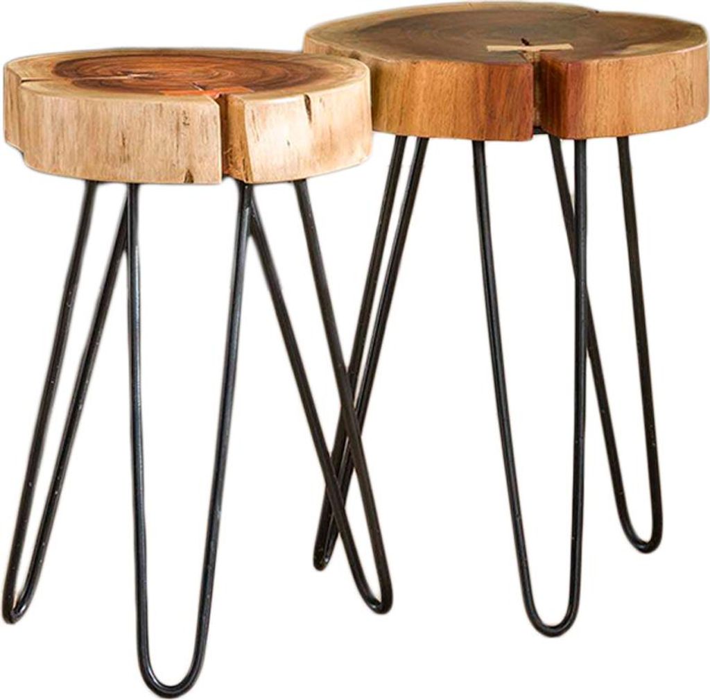KAWOLA Beistelltisch VIVOSSA Set 2-tlg. Akazie natur