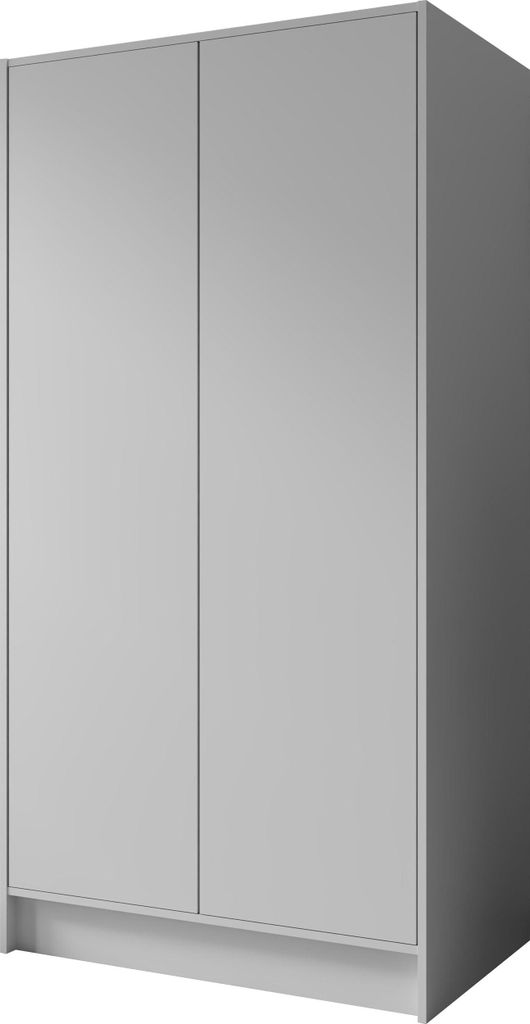 Kleiderschrank im Skandi-Stil – Grifflos, Minimalistisch Garderobenschrank mit viel Stauraum für Ankleide – 100 cm – Weiß