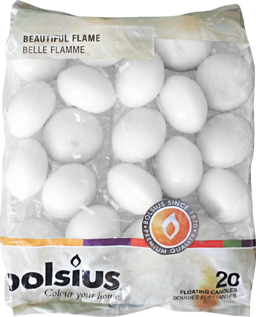 Plovoucí svíčky, bílé, BOLSIUS, 30/45 mm, doba hoření cca Obrázek produktu 
