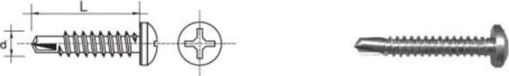 Verzinkt Selbstbohrschraube D7504M-H 4,8*19Mm - 10 Sto - 513 4,8*19