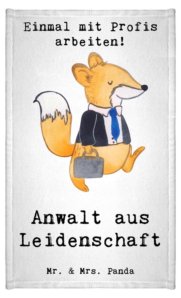 Mr. & Mrs. Panda Handtuch Anwalt Leidenschaft - Weiß - Geschenk, Jurastudium, Klein, badezimmer, Baumwollhandtuch, Spruch, Kleines, Gäste-WC, Lus...
