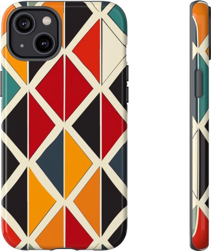 Buntes geometrisches Rautenmuster – Hülle Kompatibel mit iPhone 14 Plus