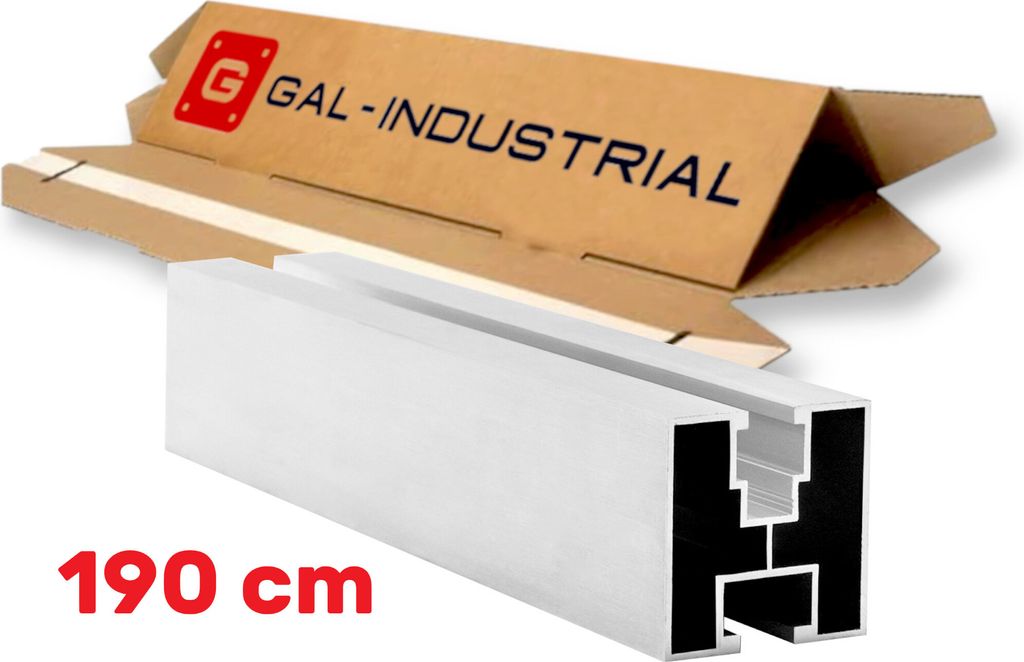 GAL- INDUSTRIAL | Aluprofil für photovoltaik – 190 cm – Typ S – Solarschiene Alu Solarprofil - Photovoltaik Montageprofil - Zuschnitt nach Maß