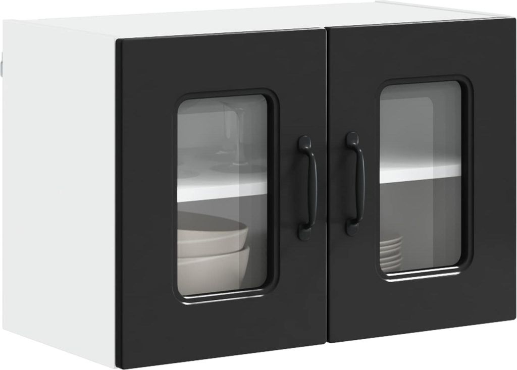 Cloris Designermöbel Küchenschrank mit Speicher Kalmar 2 pcs - Montage erforderlich - Schwarz 60 x 31 x 40cm - 2026Neu251877 - Küchenschränke