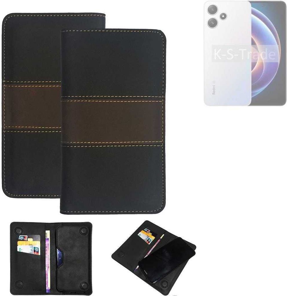 K-S-Trade Hülle Handyhülle kompatibel mit Xiaomi Redmi Note 12R Schutzhülle Walletcase Bookstyle Tasche Schutz Case Handytasche Wallet Cover