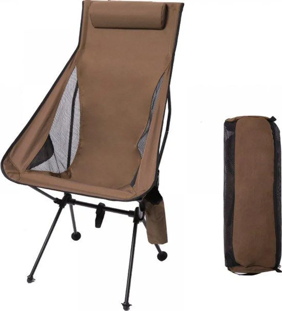 Chaise d'extérieur robuste 150kg - Pliable avec porte-gobelet - 105 cm