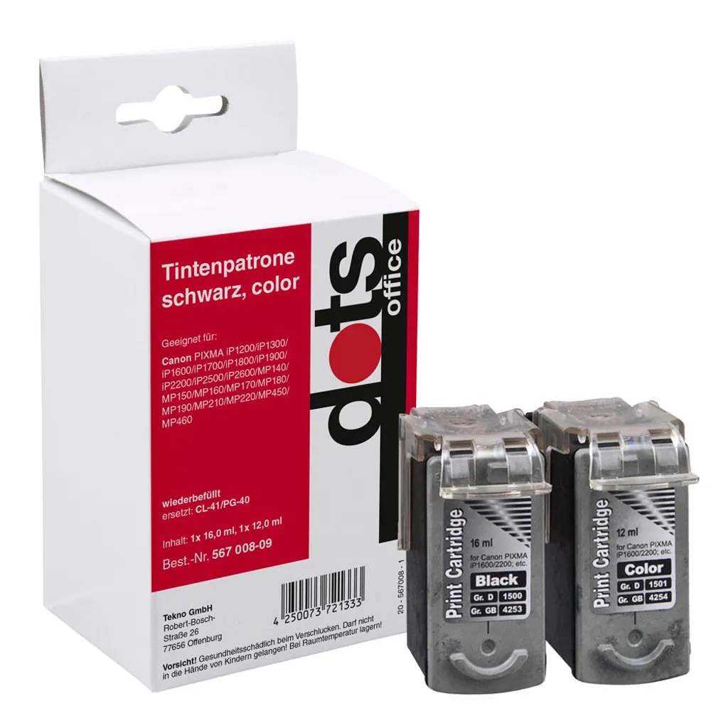 Cartouche d'encre dots 1500 compatible Canon CL-41+ couleur 4031-DOTS