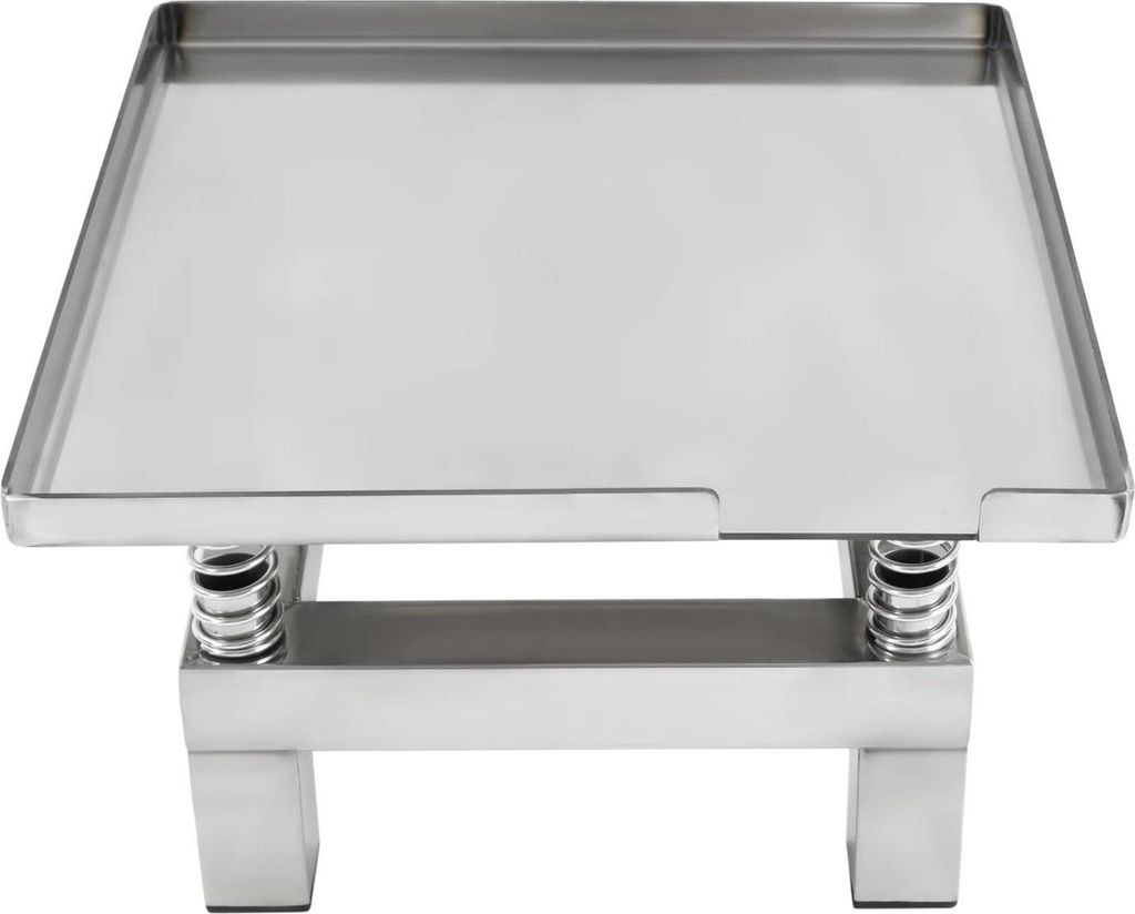 Beton-Vibrationstisch - Labor & Bau - Edelstahlplattform - 50 W - 220 V EU-Stecker - 3000–3600 U/min - 10 kg Traglast - Silber