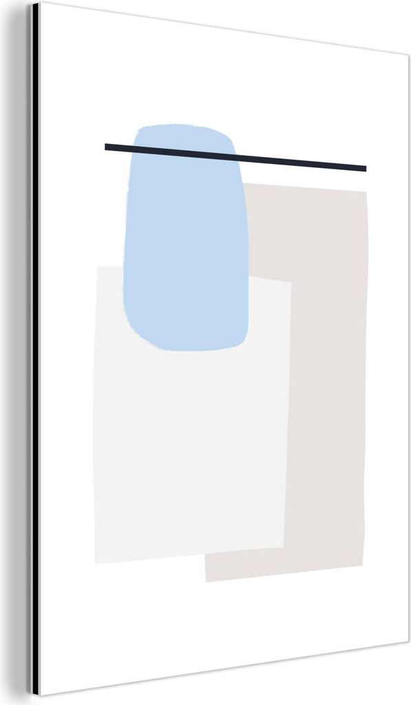 MuchoWow Wanddekoration Metall Metallbild Wandkunst 60x80 cm Abstrakt - Geometrische Formen - Linienkunst MuchoWow Aluminium Gemälde - Wanddekorat...