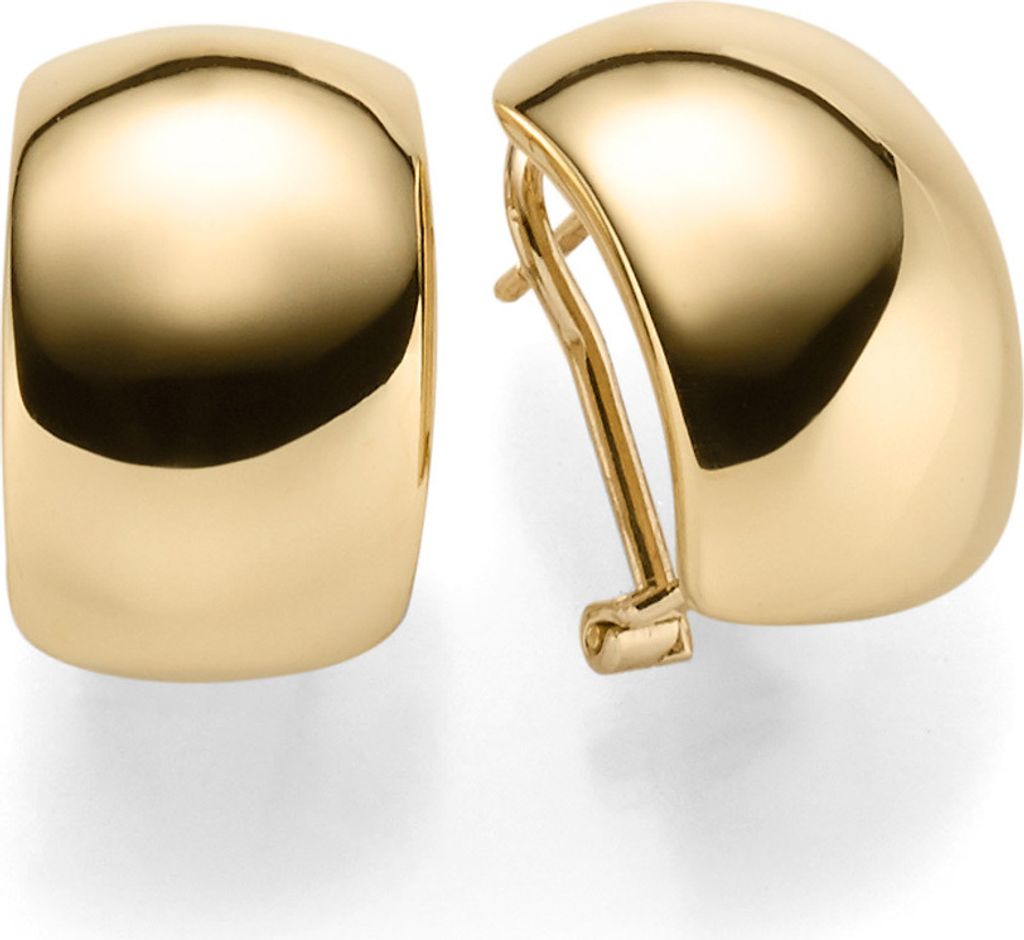 Ohrstecker Clip-Stecker Ohrringe 12mm breit abgerundet 585 Gold Gelbgold