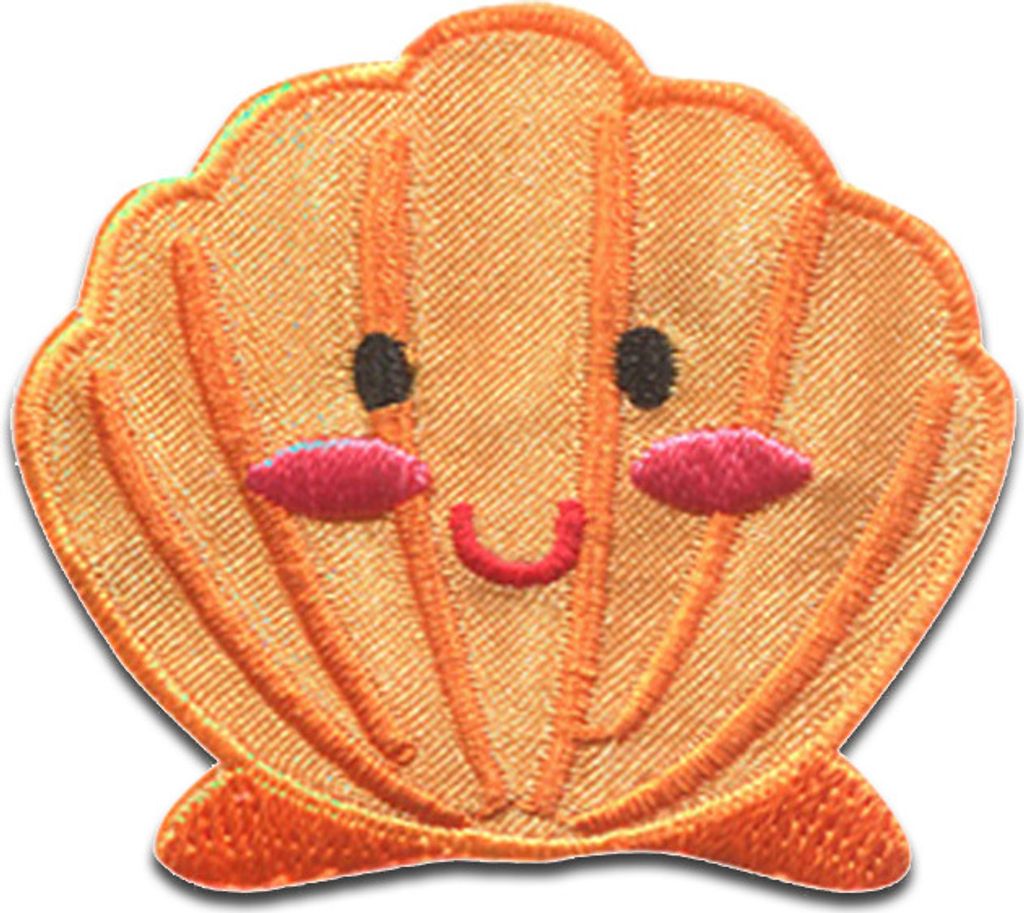 Muschel Gesicht Piraten Tiere - Aufnäher, Bügelbild, Aufbügler, Applikationen, Patches, Flicken, Zum Aufbügeln, Größe: 5,1 x 4,4 cm