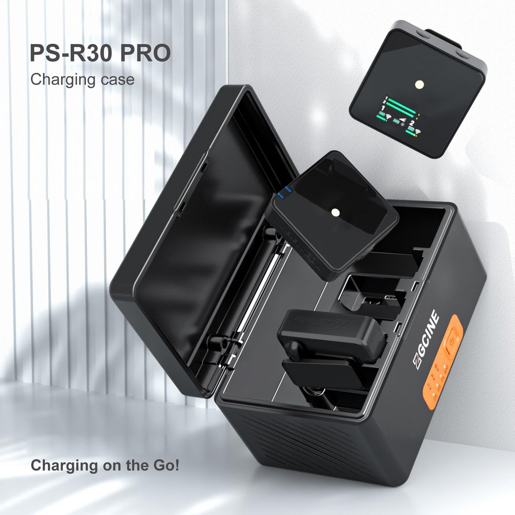 ZGCINE PS-R30pro kabelloses Mikrofon-Ladegehäuse, 3-Slot-Box, integrierter Akku mit großer Kapazität, USB-C PD-Schnellladegerät, Ersatz für RO...