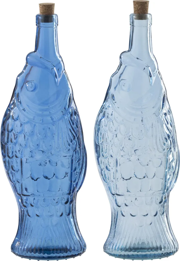 Bouteille J-Line en verre bleu clair - Vase décoratif assorti modèle 2