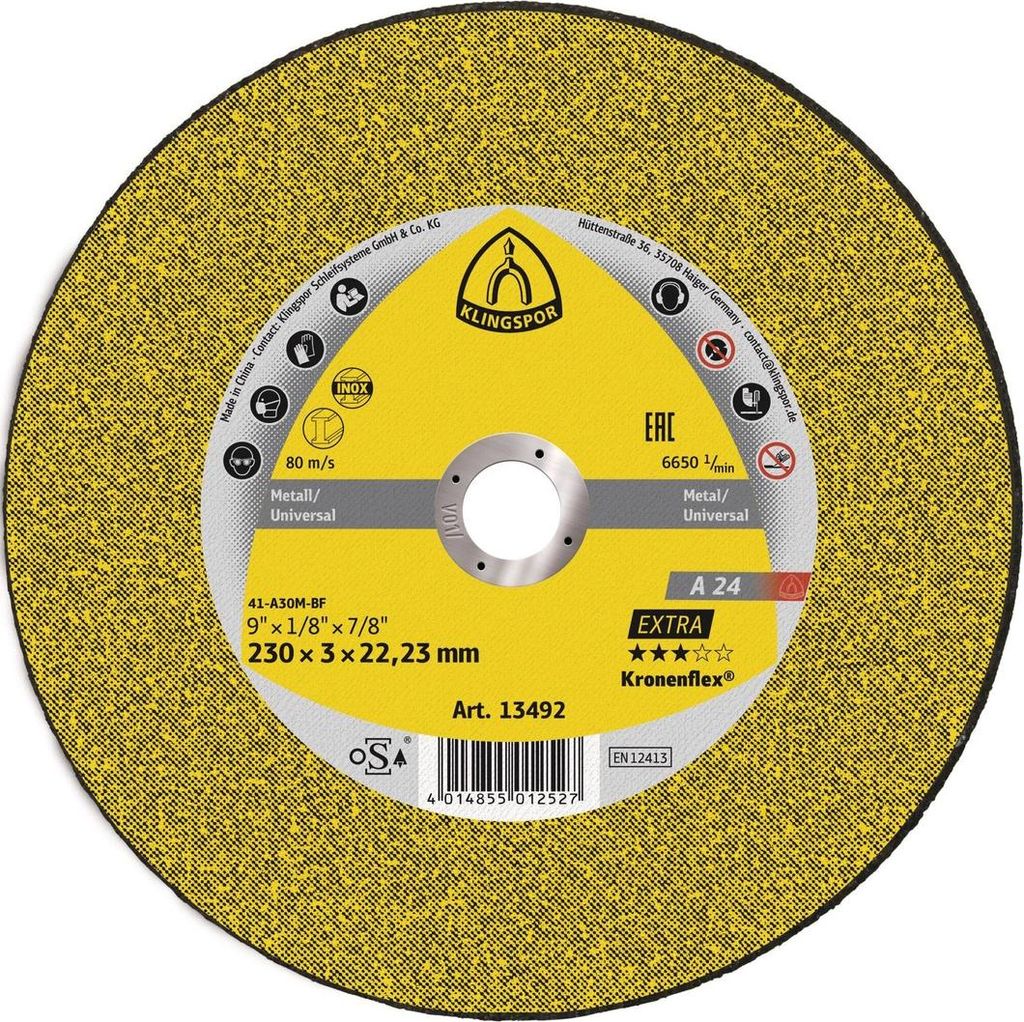 Klingspor A 24 EX Trennscheiben, 230 x 3 x 22,23 mm gerade