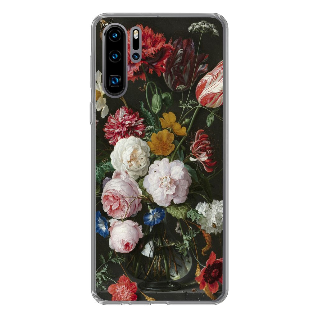 MuchoWow Handyhülle Schutzhülle Hülle für Huawei P30 Pro Stilleben mit Blumen in einer Glasvase - Gemälde von Jan Davidsz. de Heem Silikon S...