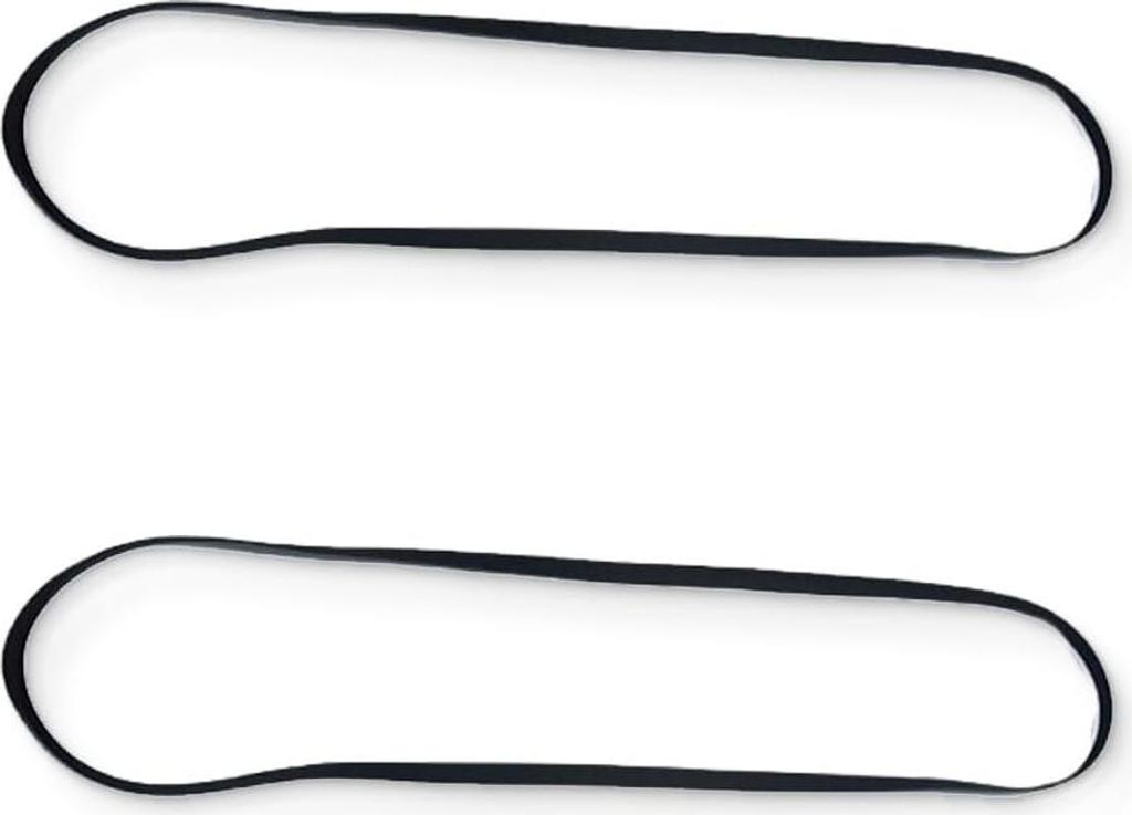 Set aus 2 Gummi-Plattenspieler-Riemen - Elastischer, langlebiger Plattenspieler-Riemen - Schwarzer Gummi-Riemen für Plattenspieler - Kompatibel mi...