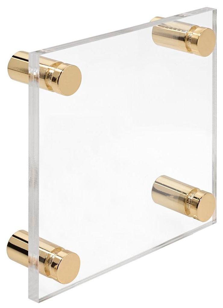 Firmenschild Namensschild Acrylglas 100x100 mm – inkl. 4 Messing-Abstandshalter 13×19 mm, Gold Türschild