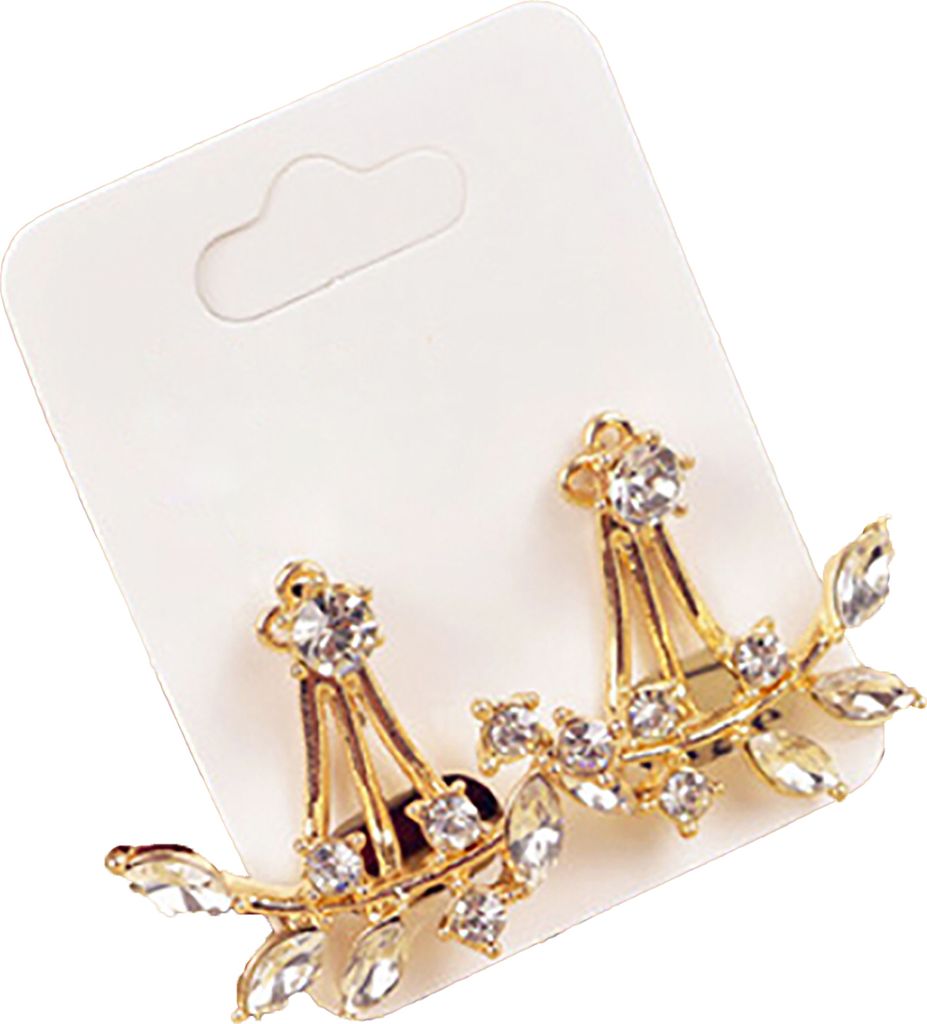 1 Paar Damen-Ohrringe, attraktiver Schmuck, Geschenk, Mini-Ohrstecker mit Strasssteinen für Hochzeiten-Golden