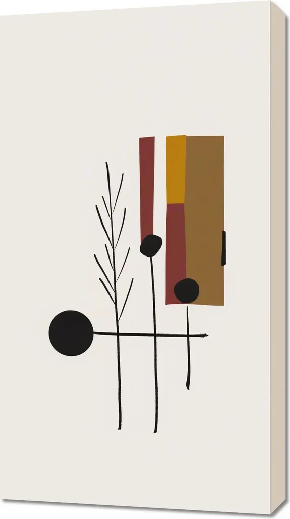 Décoration Murale Branches Linéaires Noires Image Format 50 x 90 cm