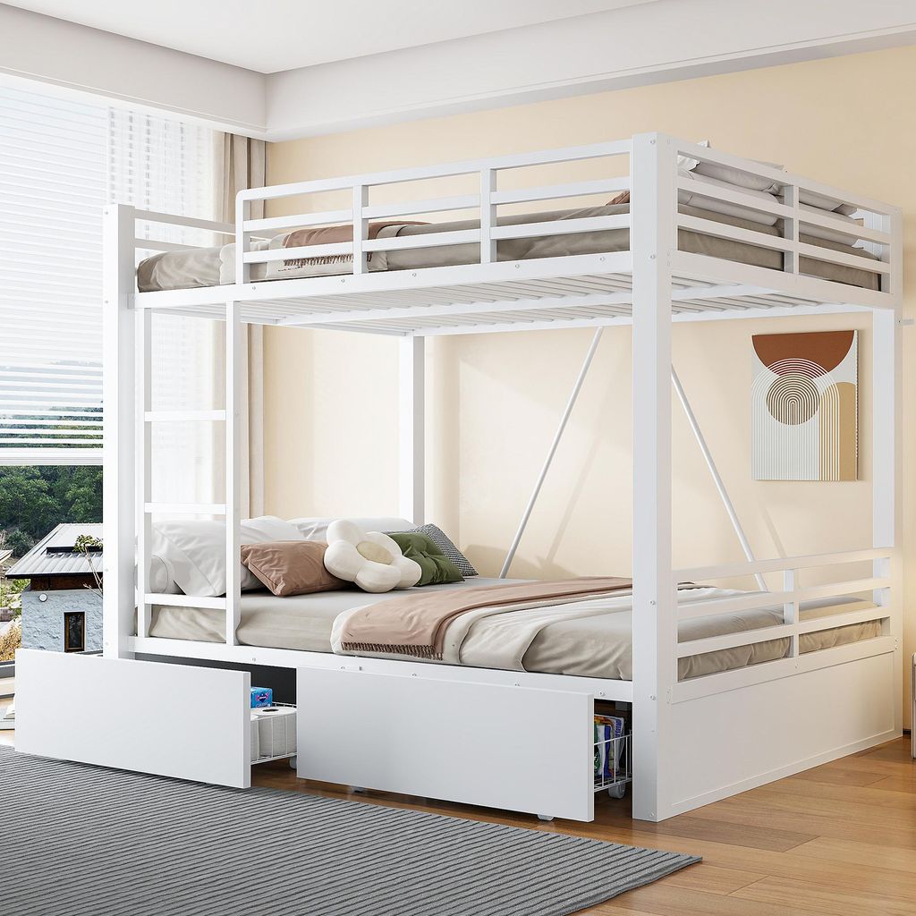 Letto a castello Flieks 140x200 cm con 2 cassetti, letto a Immagine del prodotto 