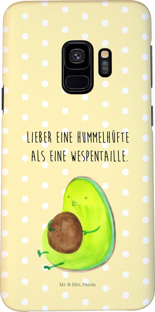 Mr. & Mrs. Panda Samsung Galaxy S9 Handyhülle Avocado Pfeifen - Gelb Pastell - Geschenk, Handy Case, Diät, Hülle, Schwanger, Cover, Ernährung, ...