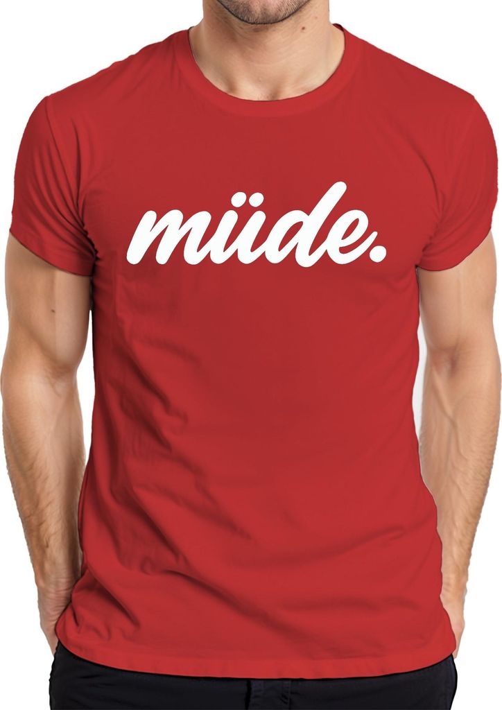 müde. Spruch Kaffeeliebe Homeoffice Schlafmütze sarkastisch mama Herren T-Shirt, Rot, M
