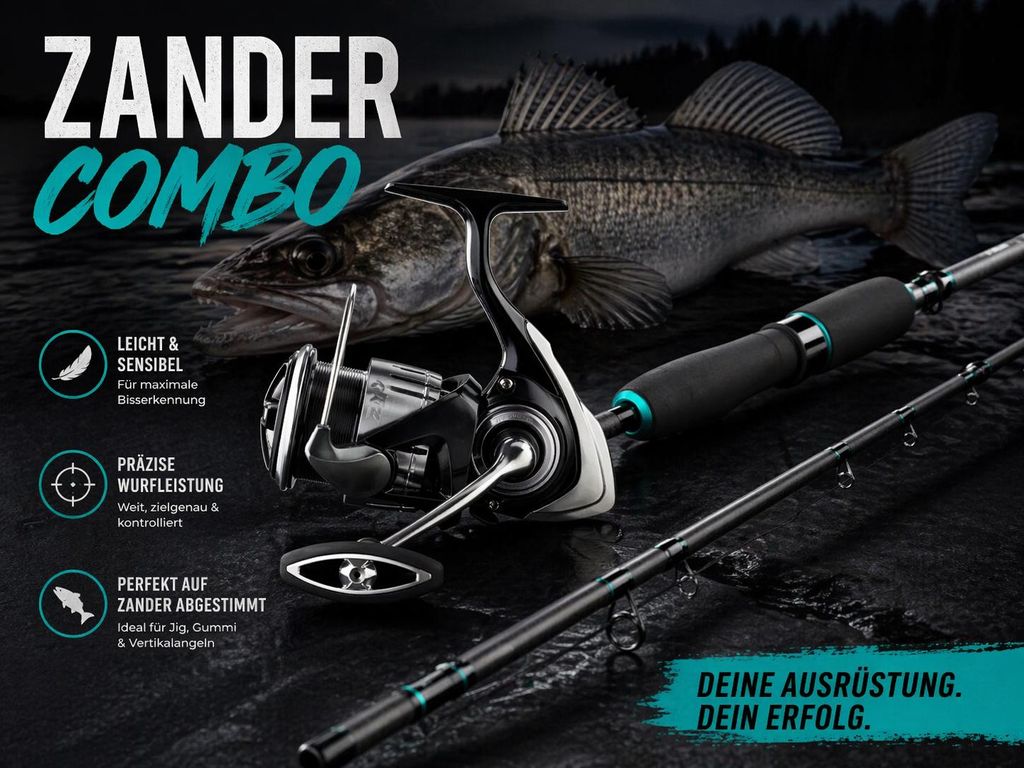 Zandercombo Jig Performance 1 - Sportex Nova RS-2 Jig 2,65m 16-53g + Daiwa 23 Lexa LT 3000