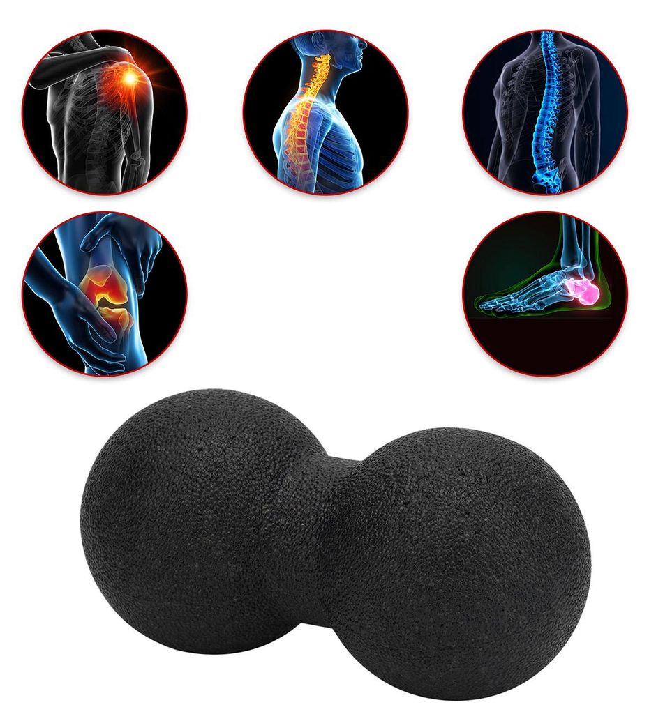 Faszienmassageball Duo (12 cm, schwarz): Punktuelle Massage Produktbild 