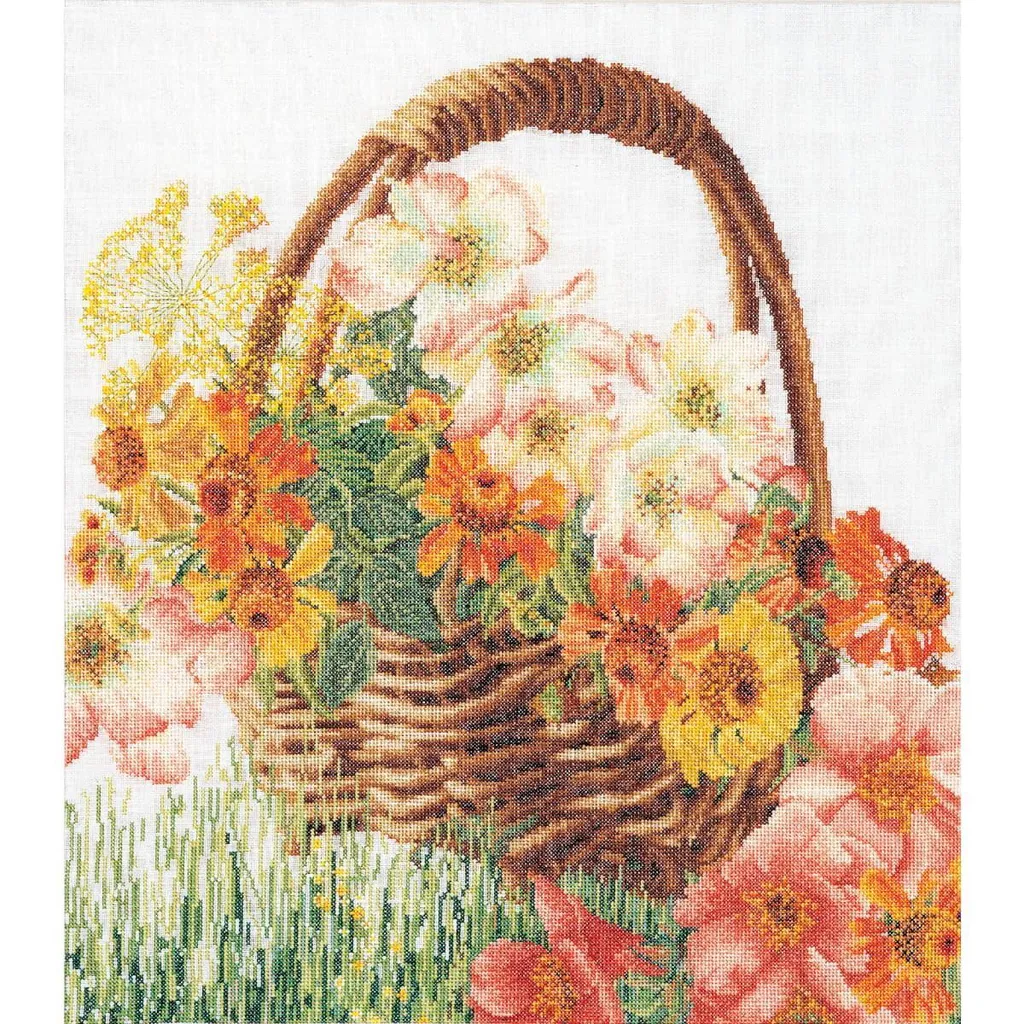 Thea Gouverneur Cesto di fiori Aida - Kit Punto Croce 35x39cm Professionale