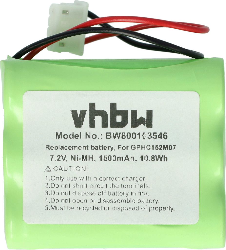 vhbw Akku Ersatz für GPRHC152M073, 4408927 für Staubsauger (1500 mAh, 7,2 V, NiMH)