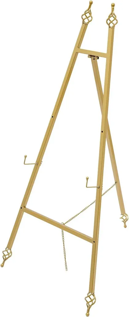 Support Tableau Stable et Robuste - Lot 2 Chevalets Métal Antidérapants Or