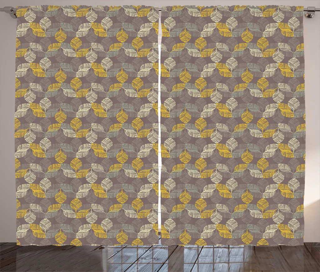 ABAKUHAUS Tenda Rustica Foglie Malva 280x245 cm per Camera e Soggiorno