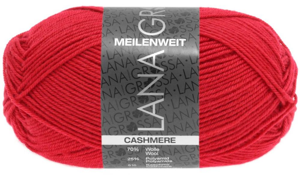 Lana Grossa - Meilenweit 4-fach 50g Cashmere 0006 rot Produktbild 