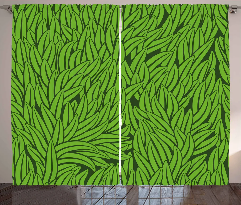 Grand Rideau Universel Vert Émeraude pour Salon au Style Naturel Chic