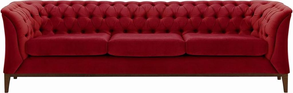 Dreisitzer-Sofa Chesterfield Modern Wood-Velluto 7-dunkle Eiche