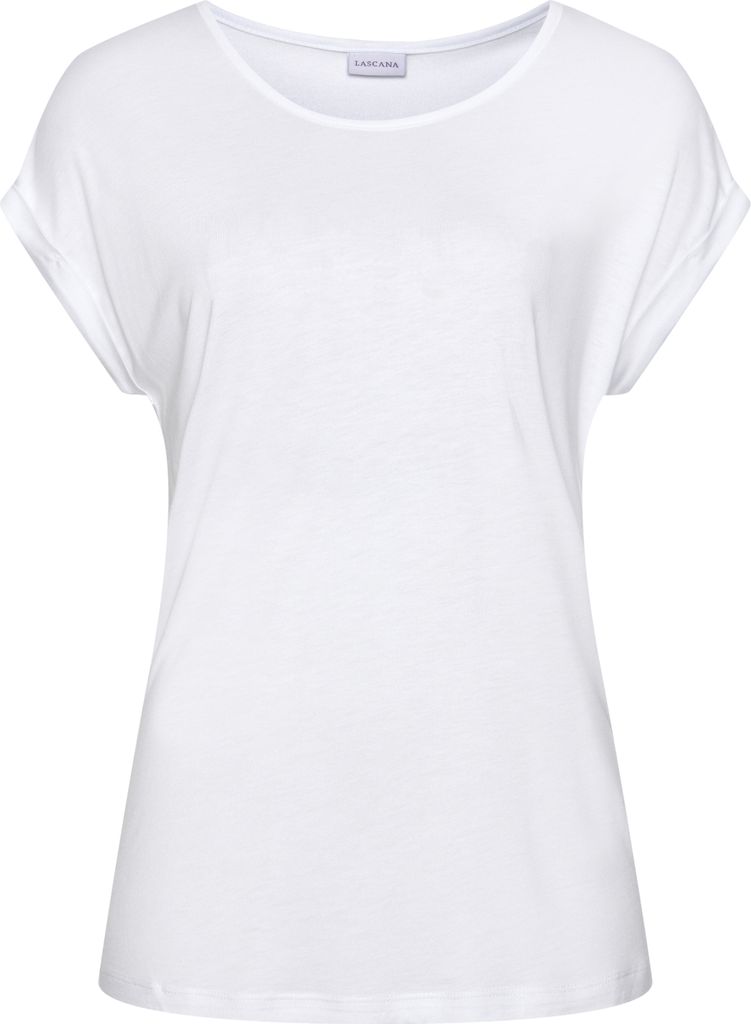 LASCANA Kurzarmshirt weiß Größe 32/34