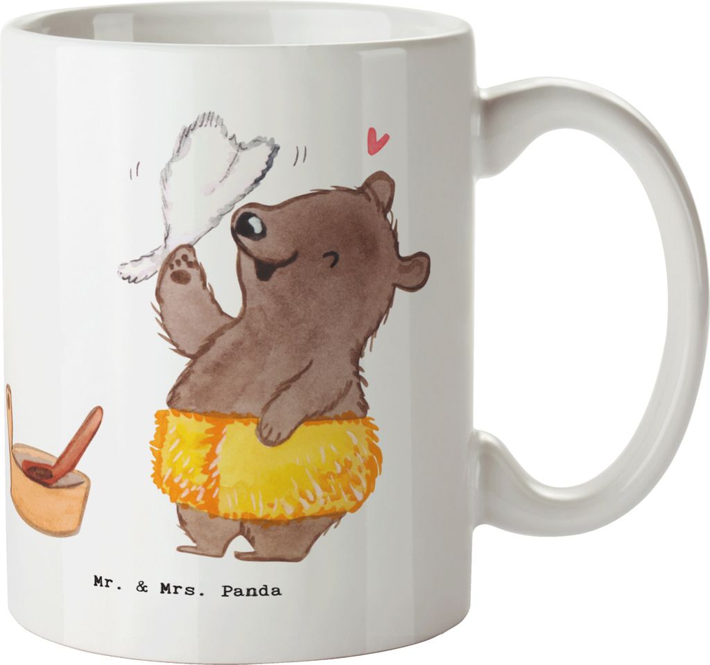 Mr. & Mrs. Panda Tasse Saunameister Herz - Weiß - Geschenk, Produktbild 