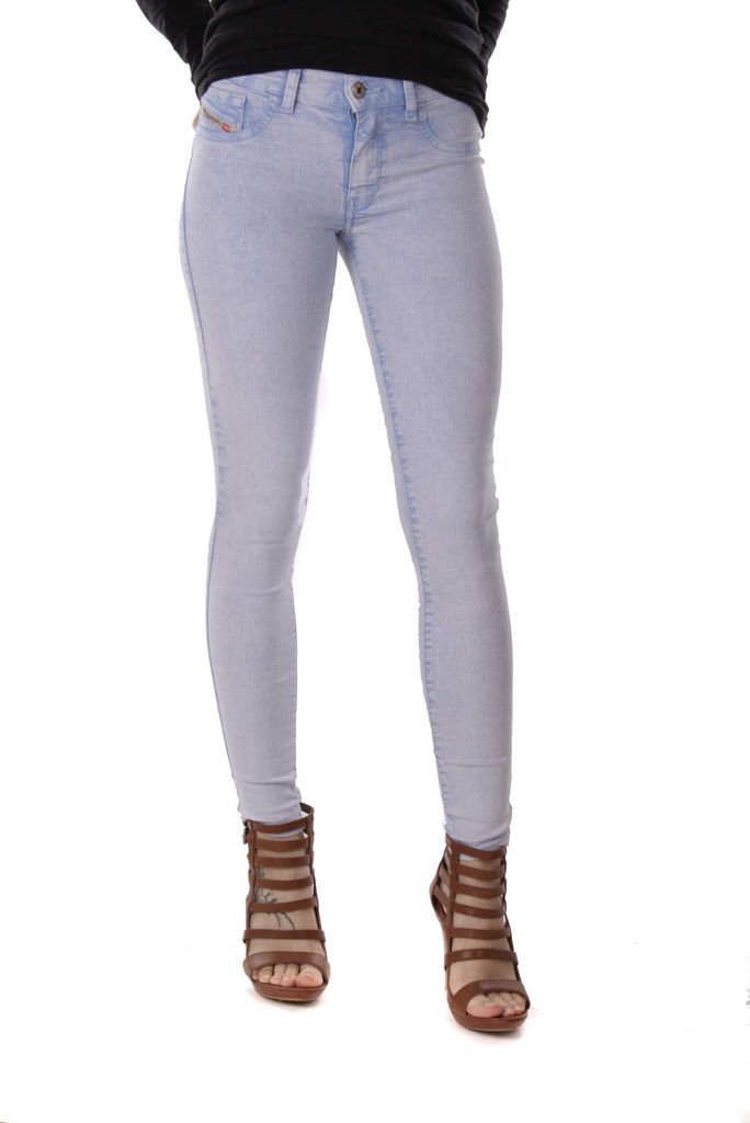 Diesel Livier-Ankle 0672M Damen Jeans Hose Slim Jegging Hellblau