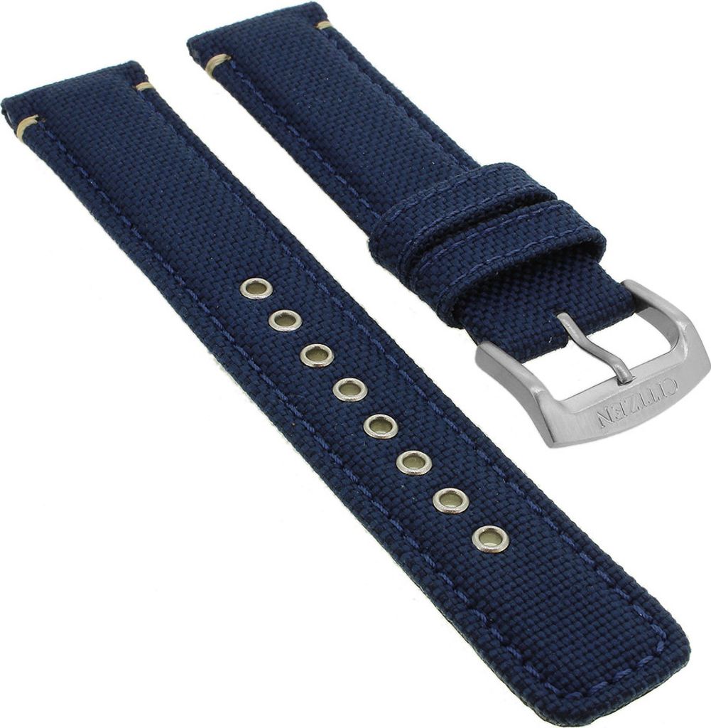 Citizen Eco Drive Uhrenarmband 20mm Textil blau mit Naht ⇒ AW5000-16L