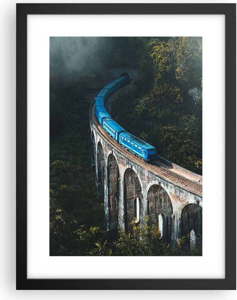 Gerahmtes Poster - Schwarzer Rahmen - Zug Hogwarts Express - 30x40 cm - Wand Bild - Wanddeko - Wandbilder - Kunstposter - Wandposter - Bilderrahmen...
