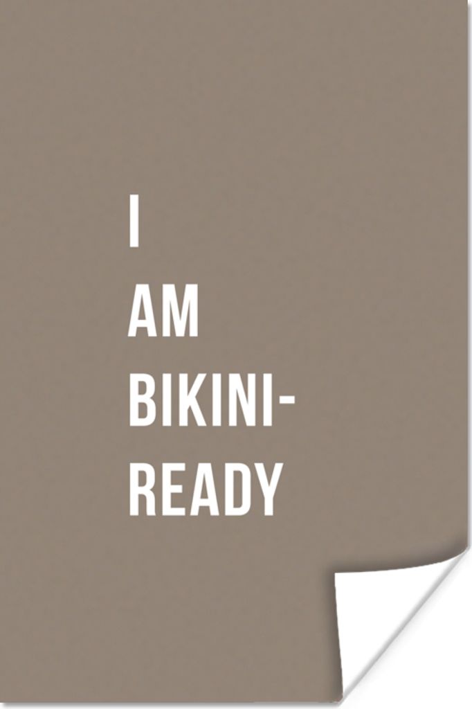 MuchoWow Poster Zitat - Grau - Ich bin bikinifähig 40x60 cm - Plakate für die Wand - Poster Babyzimmer
