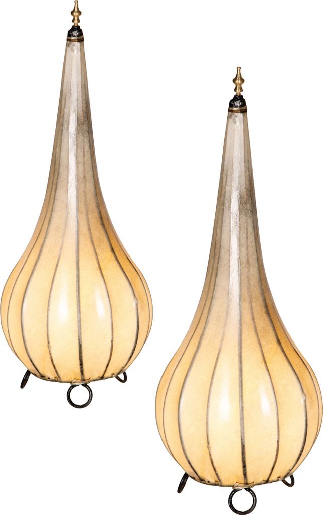 2er SET Orientalische Tischlampe Roana 50cm Lederlampe Hennalampe Lampe | Marokkanische kleine Nachttischlampe aus Metall Lampenschirm aus Leder | ...