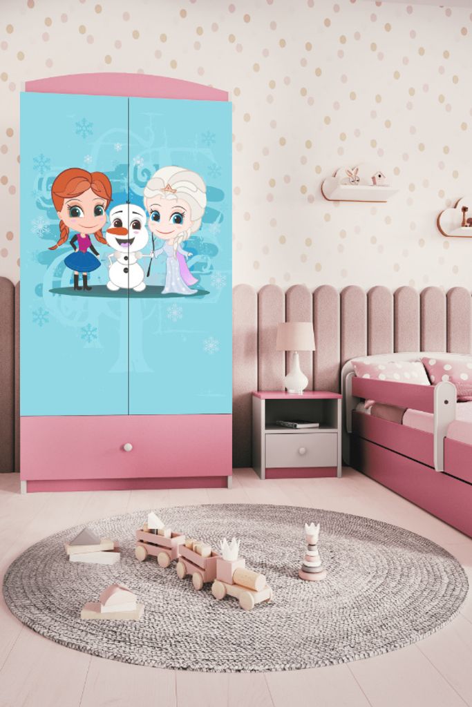 Kinderkleiderschrank Babydreams Drehtürenschrank Kleiderschrank Eisberg Hellrosa