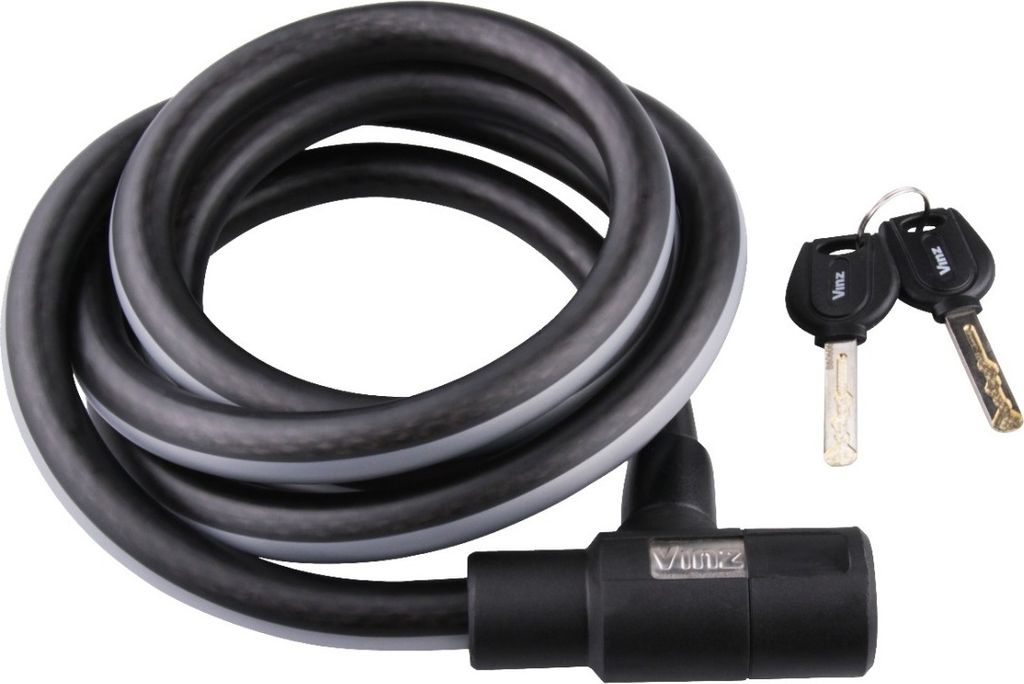 VINZ Korab Spiraal Kabelschloss | Kompaktes Fahrradschloss | Schloss für Fahrrad | Radschloss Kabelschloß 150cm