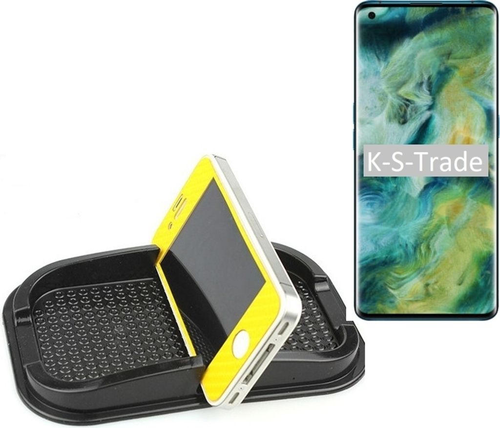 K-S-Trade Auto Anti Rutsch Matte Smartphone-Halter kompatibel mit Oppo Find X2 Haft Pad Armaturenbrett Handy-Halterung Silikon