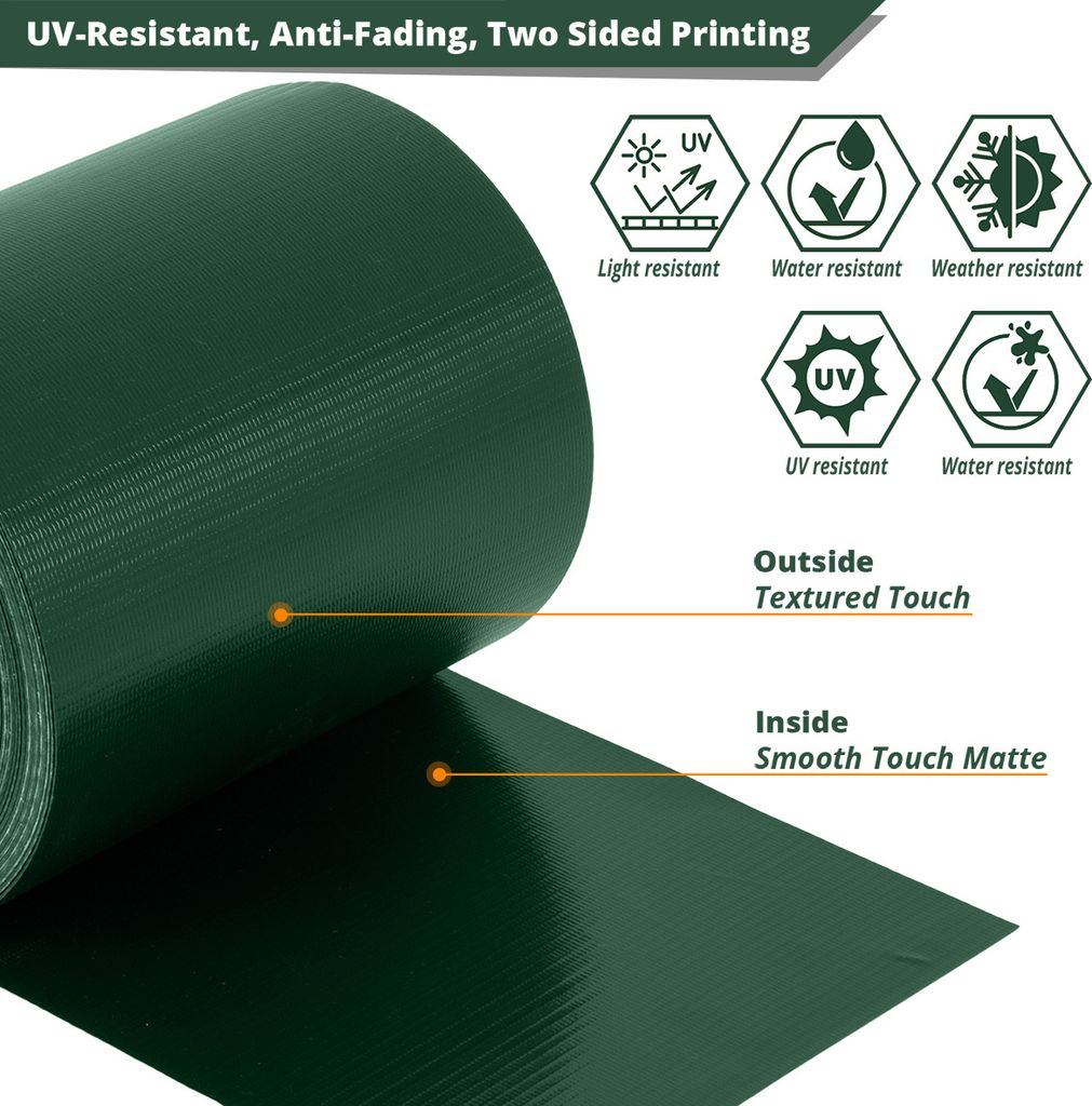 TOSANEO PVC Sichtschutzstreifen Grün 35m x 19cm Sichtschutz Produktbild 3