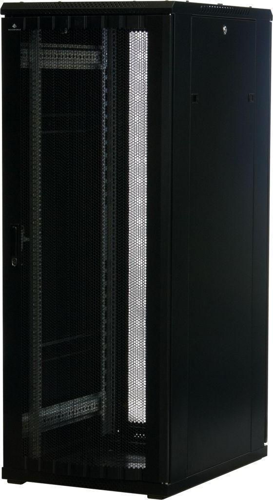 Rockstable 32HE 19 Zoll Serverschrank Netzwerkschrank (BxTxH) 600x800x1600mm mit Gitternetztüren - Türanschlag wechselbar - Türen und Seitenwän...