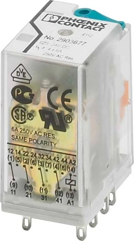 Relais électromagnétique enfichable Phoenix Contact 4 inverseurs 24V DC